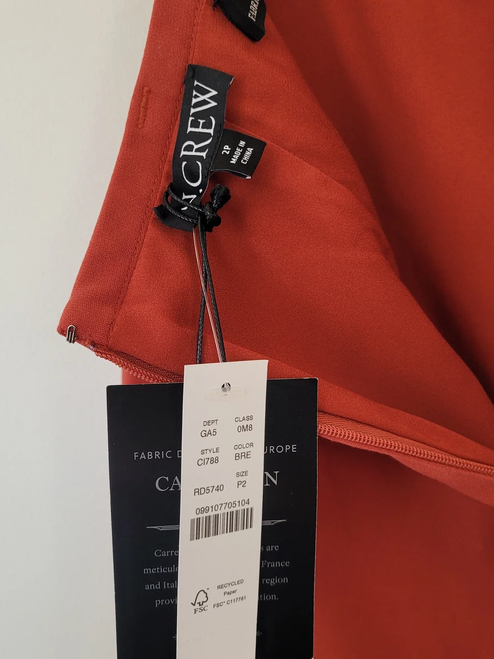 J. Crew Rust-Red Pencil Skirt with Front Slit